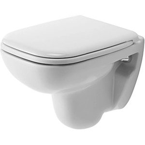 Weißes Duravit D-Code Wand-WC, 48 cm, Tiefspüler aus Keramik für das Badezimmer.