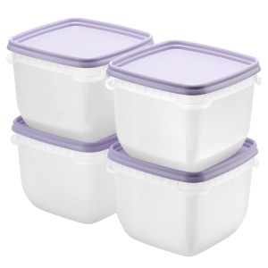 4er-Set SmartStore Gefrierdosen Frost 0,75 l in Lavendel, stapelbar und gefriergeeignet.