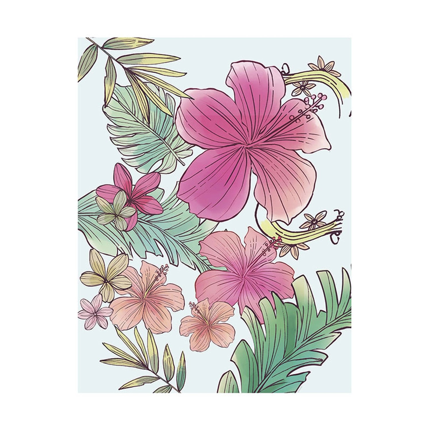 Komar Poster Blumen Rosa und Grün 40 x 50 cm 610090 günstig online kaufen