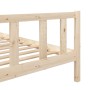 vidaXL Massivholzbett, 135x190 cm, Kiefernholz, Lattenrost Detail.