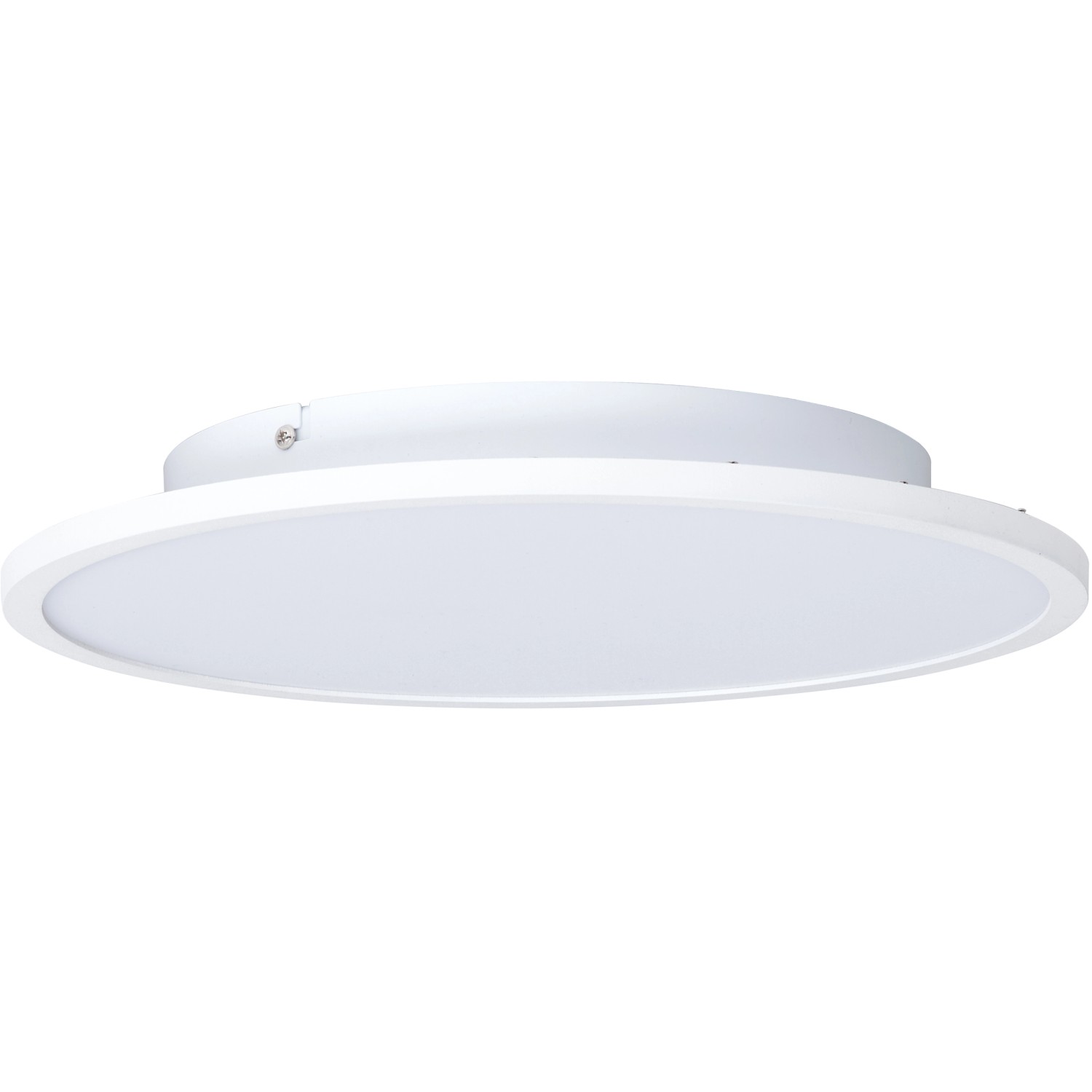 Rundes, weißes LED-Panel Buffi für Deckenmontage, Ø 35 cm, mit kaltweißem Licht.