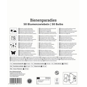 Verpackung des Kiepenkerl Blumenzwiebel Mega Packs Bienenparadies mit 50 Frühblühern für Insekten.