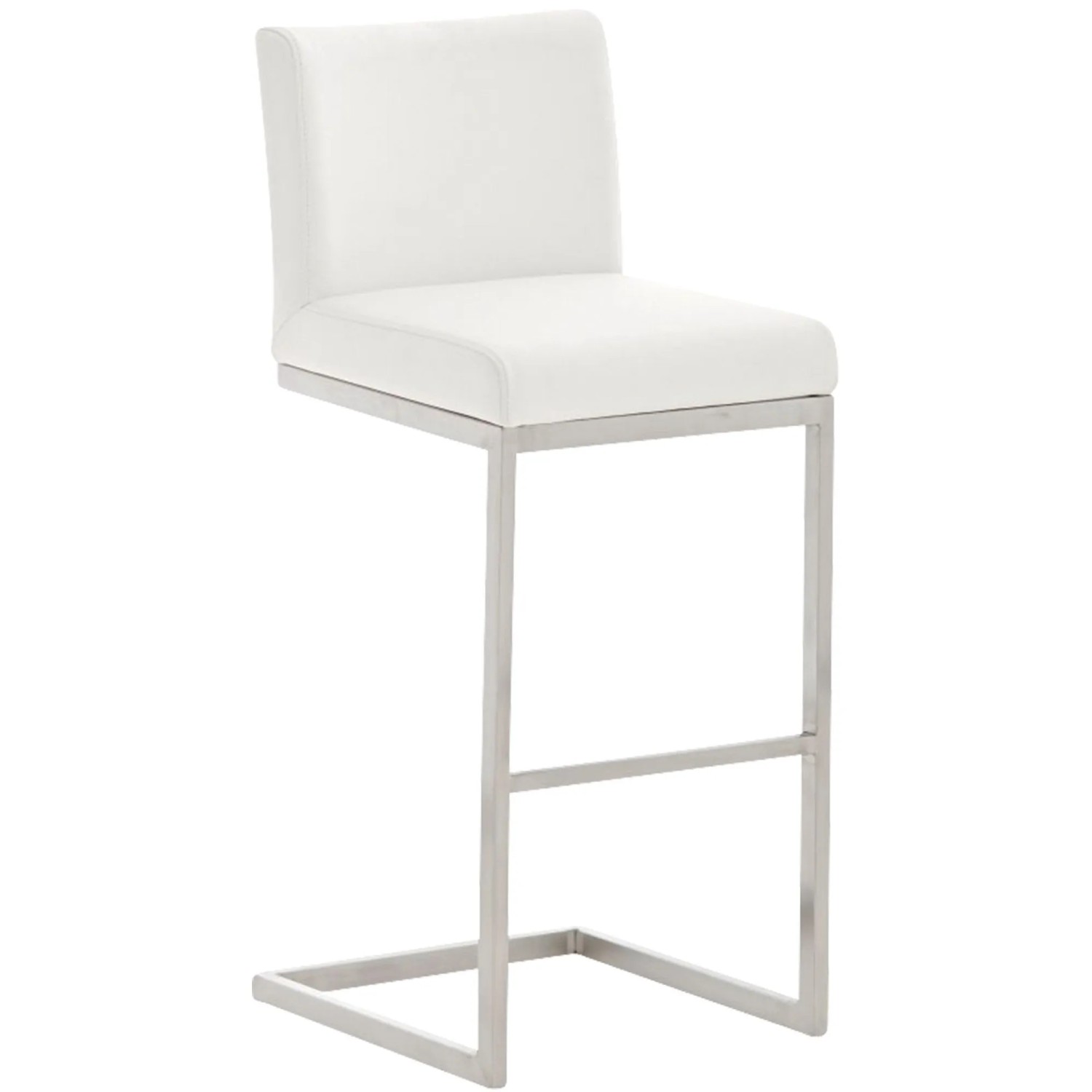 DELUKE Barhocker COBAS Kunstleder Weiß 42x48x104cm Barstuhl Mit Lehne Tresenhocker Tresenstuhl