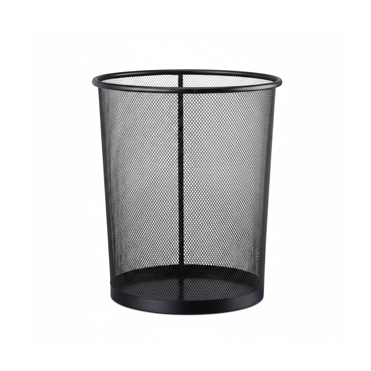 Relaxdays Papierkorb Metall Schwarz Rund Drahtgeflecht 35 cm x ø 30 cm 0,6 kg