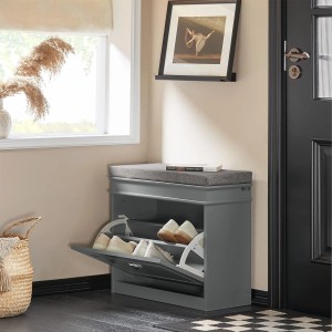 SoBuy Schuhbank mit Sitzkissen Schuhkipper Schuhschrank MDF FSR82-K-HG