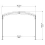 Technische Zeichnung Palram Atlas Carport mit Bogen, Maße: 495x288cm, Basaltgrau.