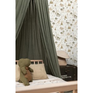 ESTAhome Tapete Dinosaurier Beige und Taupe 53 cm x 10.05 m