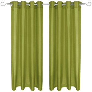 Arsvita Gardinen 2er-Pack Alessia, blickdicht, grün, 140x175 cm mit Ösen.