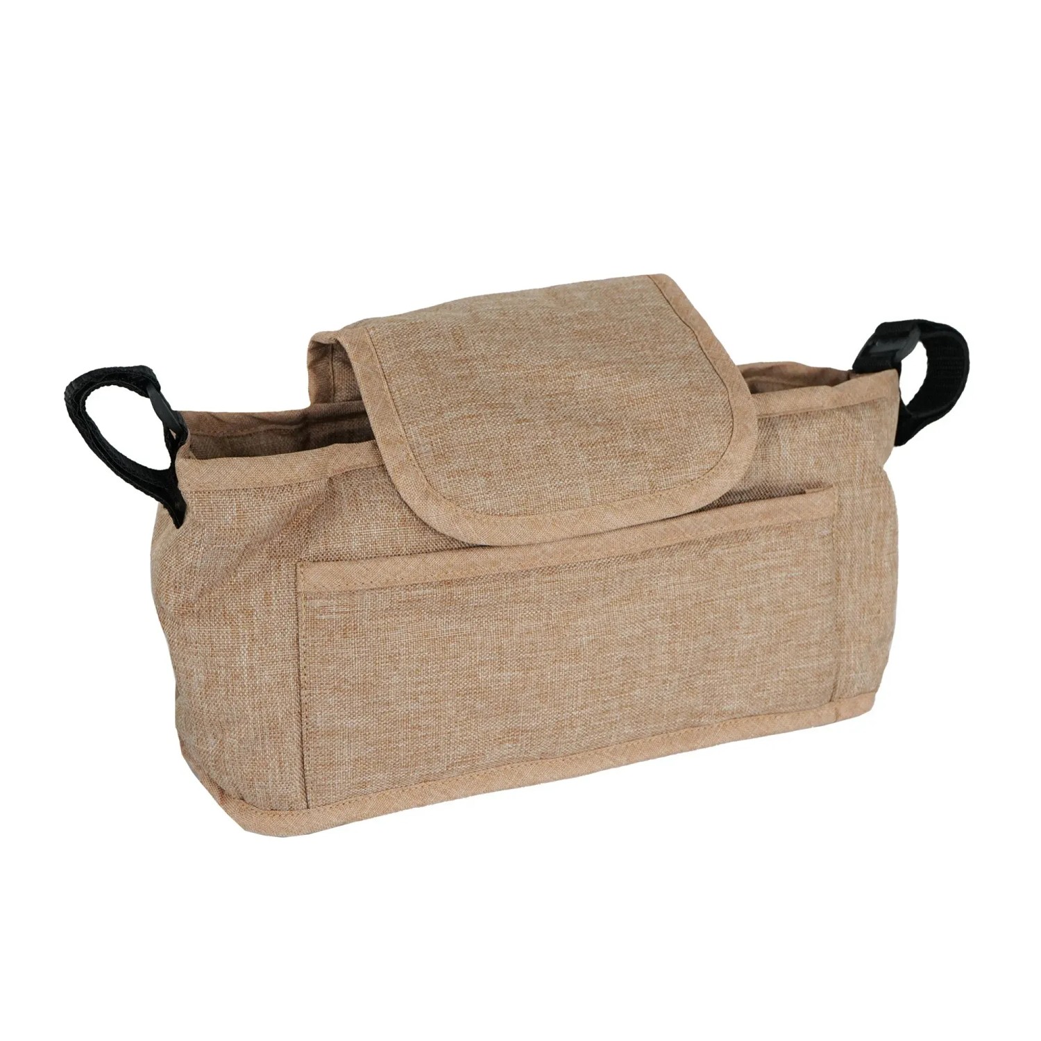 Monstershop Haustierwagen Fronttasche, gewebtes Beige, für Hundetransportboxen und Hundetaschen.