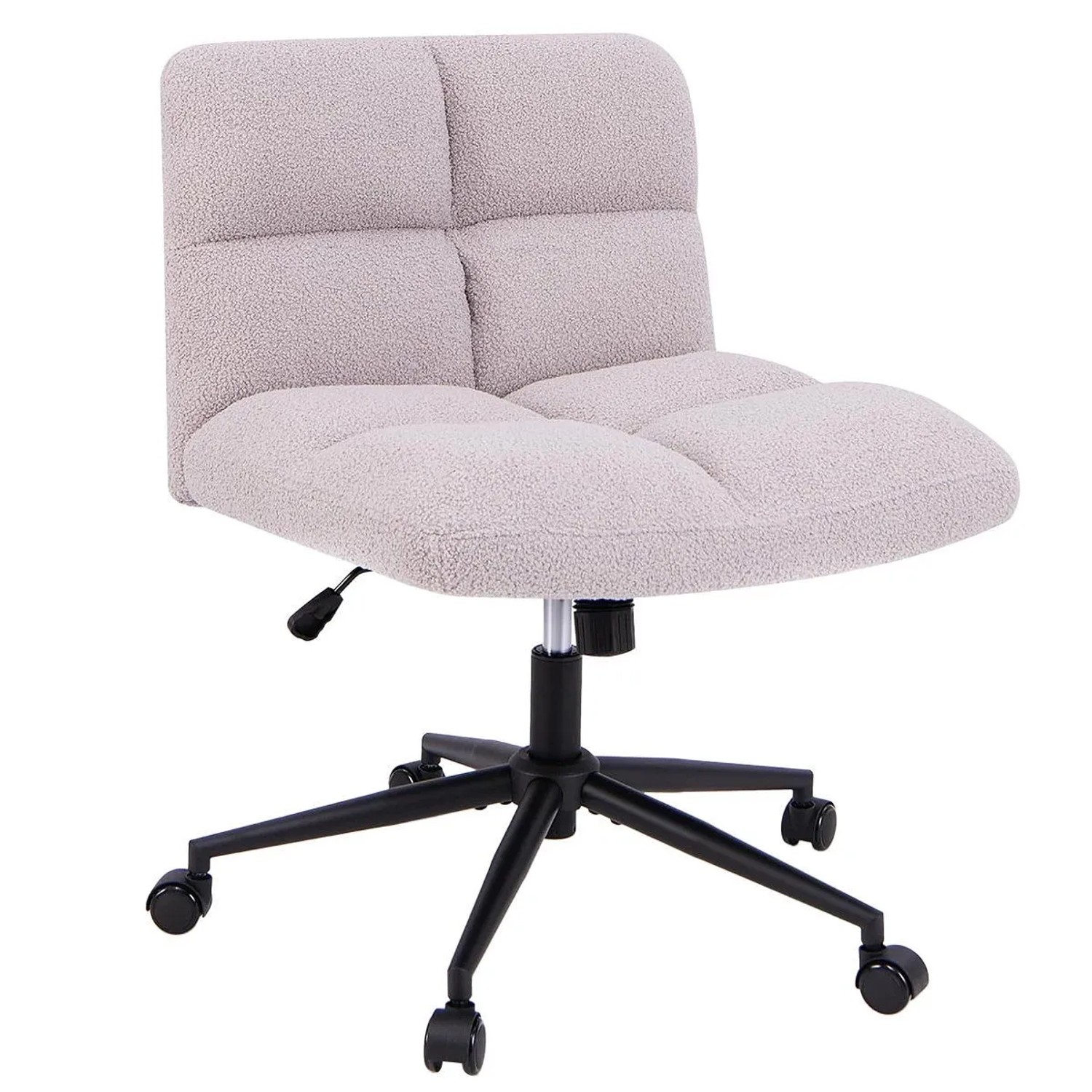 Costway Schneidersitz Stuhl mit Rollen Wippfunktion Modern Hellgrau günstig online kaufen