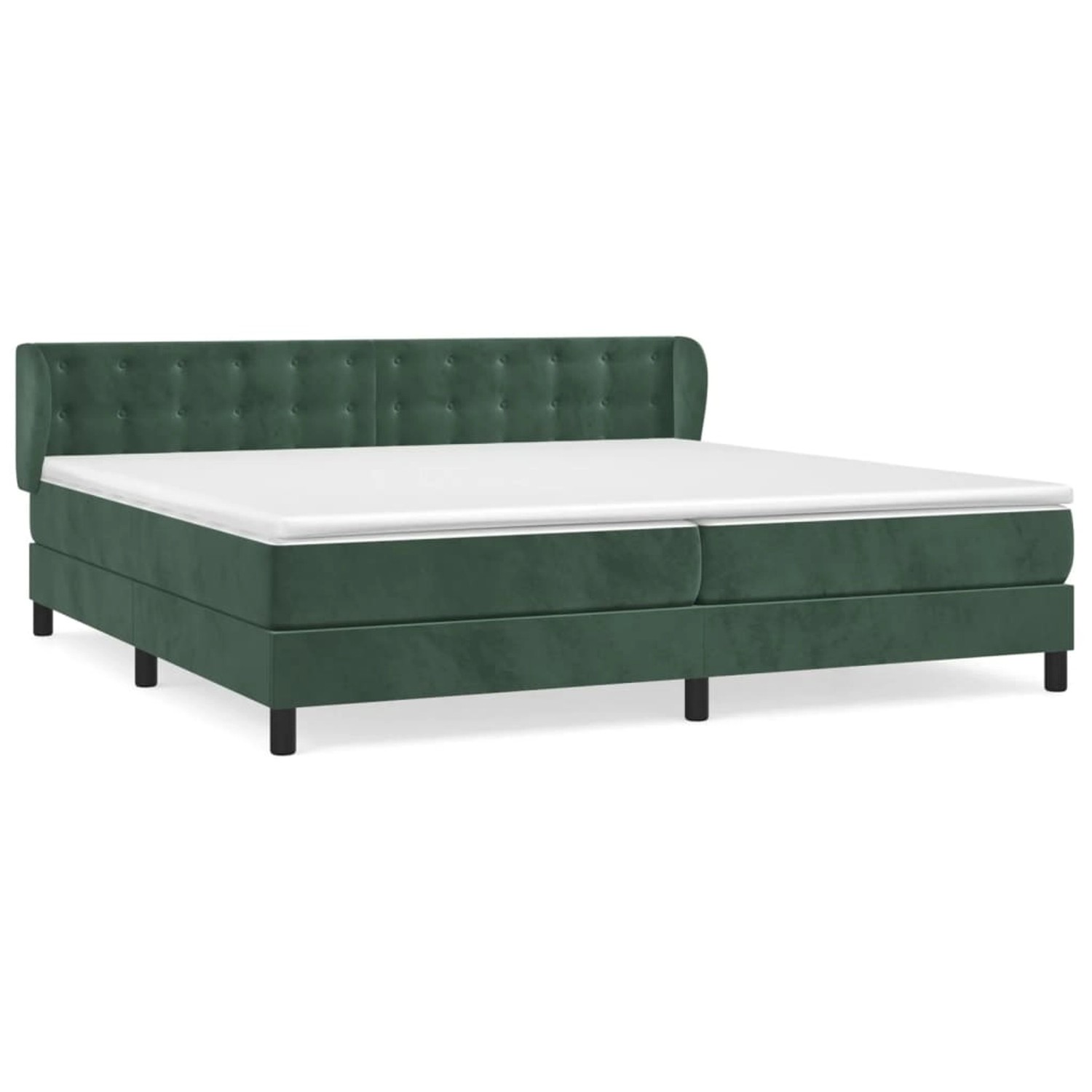vidaXL Boxspringbett mit Matratze Dunkelgrün 200x200 cm Samt1372388 günstig online kaufen