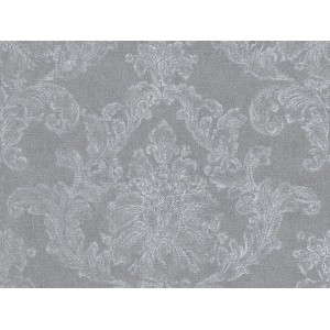 Graue Vliestapete Elegance 3 mit Ornamenten, dekorative Wandgestaltung.