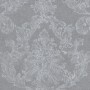 Graue Vliestapete Elegance 3 mit Ornamenten, dekorative Wandgestaltung.