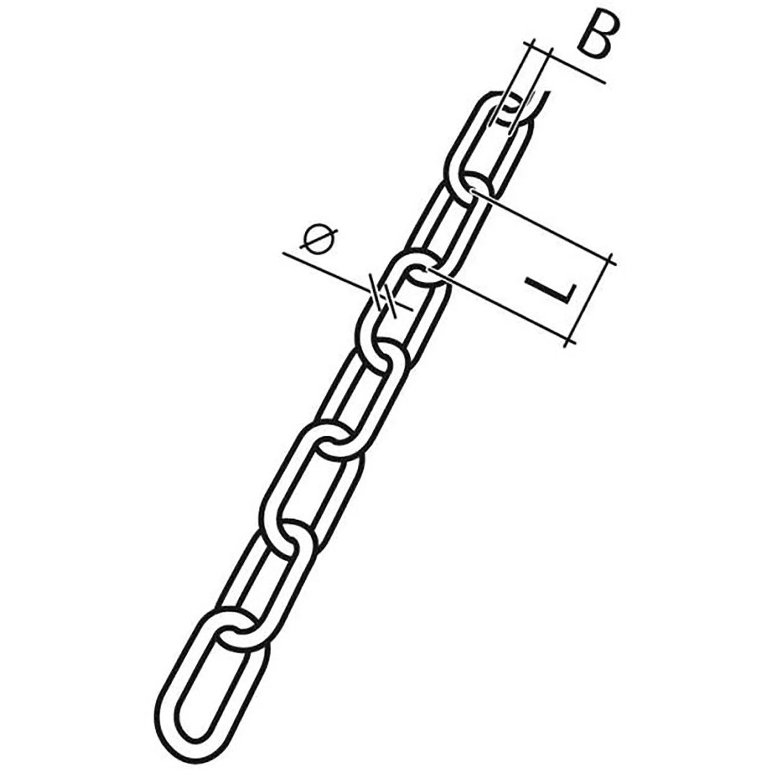 Abbildung einer Conacord Uhrkette aus Stahl, 1,4 mm Durchmesser, als Meterware.