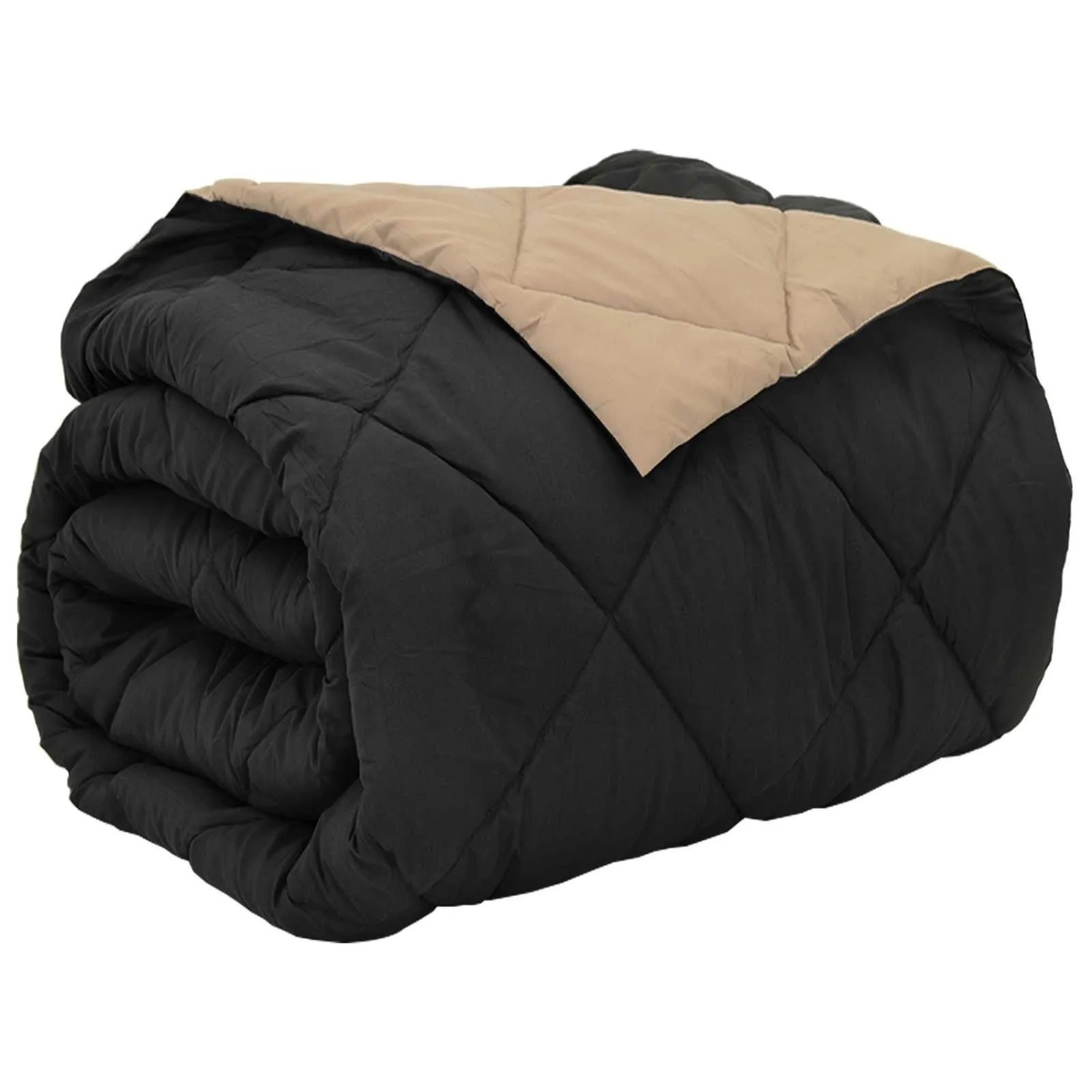 vidaXL Ganzjahresbettdecke Schwarz und Taupe 220 x 260 cm Mikrofaser 420256 günstig online kaufen