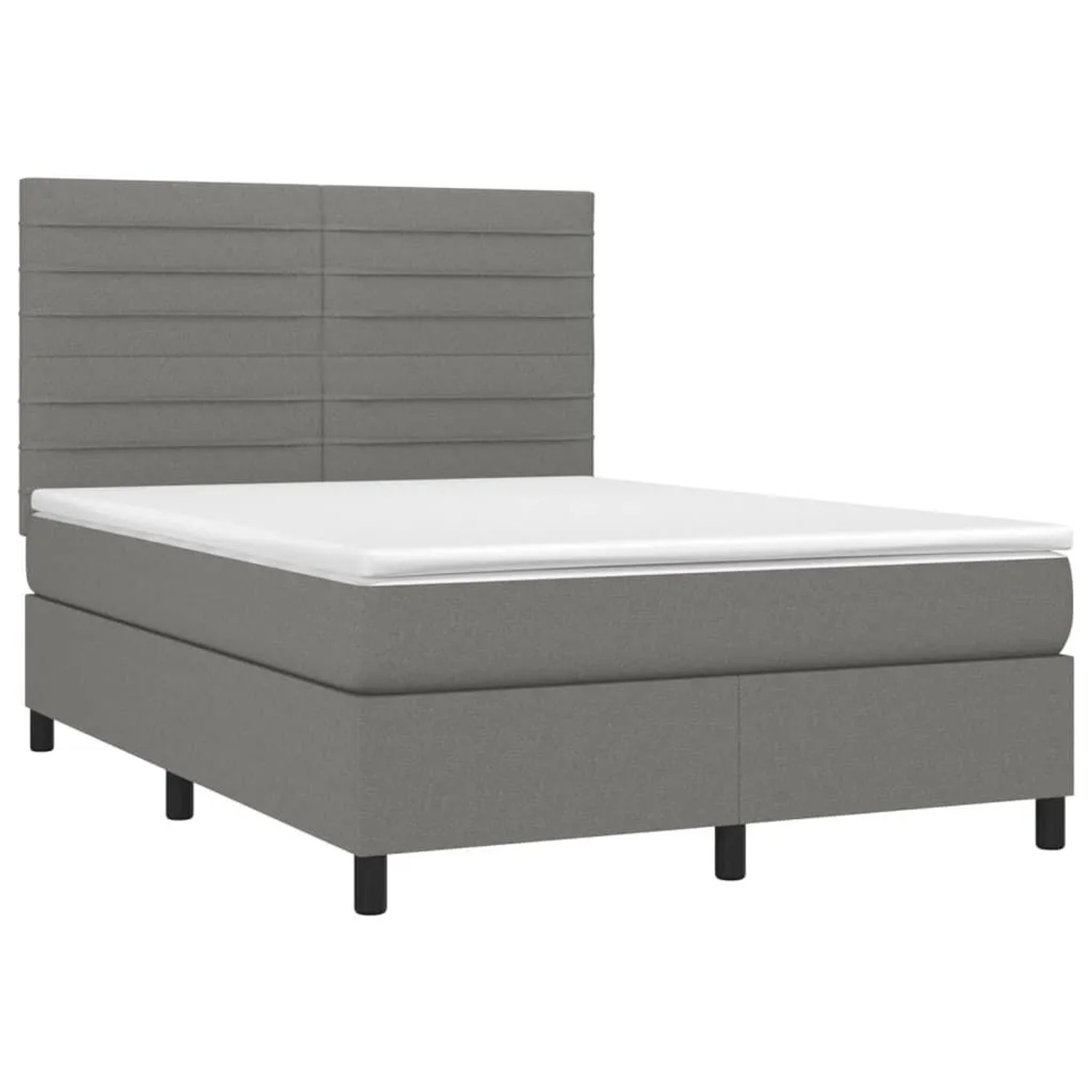 vidaXL Boxspringbett mit Matratze & LED Dunkelgrau 140x190 cm Stoff 3134950 günstig online kaufen