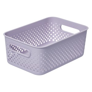 SmartStore Essence S Lavender Aufbewahrungskorb aus Kunststoff mit Löchern und Griffen.