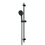 Schwarzes AM.PM X-Joy Duschset mit Handbrause, Duschsäule und Duschkopf.