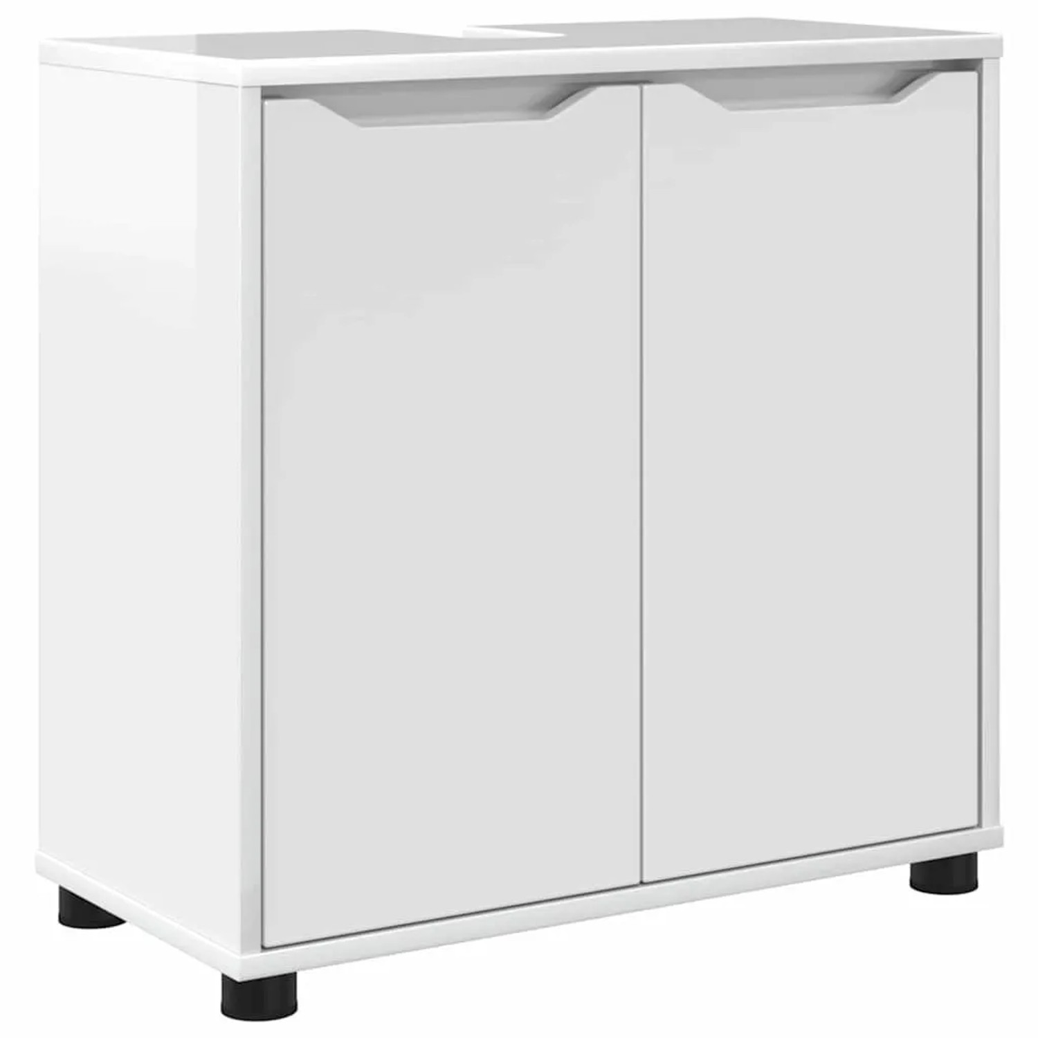vidaXL Badezimmerwaschbecken-Schrank Hochglanz Weiß 60 x 30 x 60 cm 888751