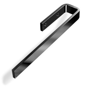 SOTECH Handtuchhalter PELI, 325 mm, aus massivem Aluminium in dunklem Chrom. Modernes, J-förmiges Design zur Seitenmontage.