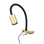 Orion LED Klemmleuchte, 5W, Messing matt, mit flexiblem Schwanenhals.