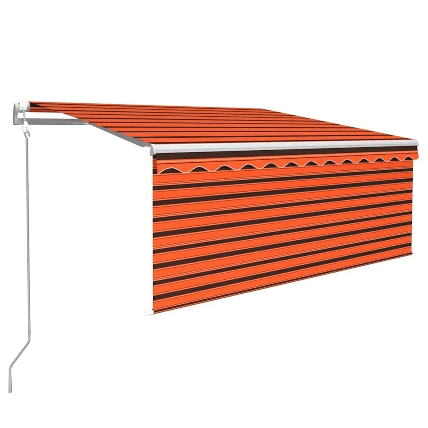 vidaXL Markise Automatisch Einziehbar mit Volant 3,5x2,5m Orange Braun 3069290