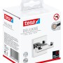 Verpackung des Tesa Doppelhaken Deluxxe Chrom Handtuchhalters. Rostfrei, einfache Montage ohne Bohren.