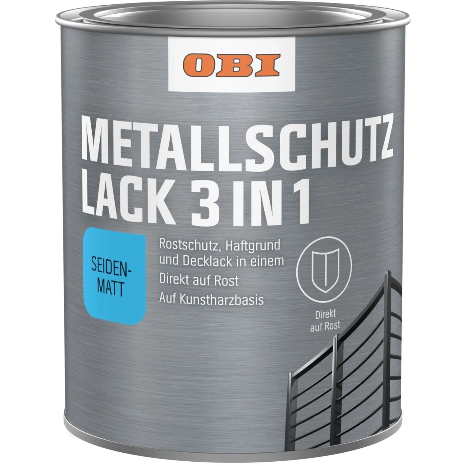OBI Metallschutzlack 3in1 RAL 7035 Lichtgrau seidenmatt 375 ml