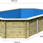Karibu Pool 4 KDI Holzpool mit Leiter und blauer Innenfolie. Kesseldruckimprägniertes Holz.