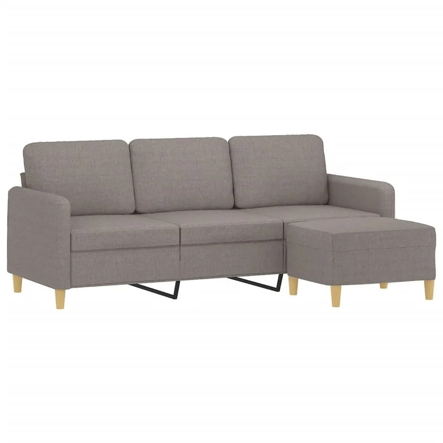 vidaXL 3-Sitzer-Sofa mit Hocker Taupe 180 cm Stoff 3201199 günstig online kaufen