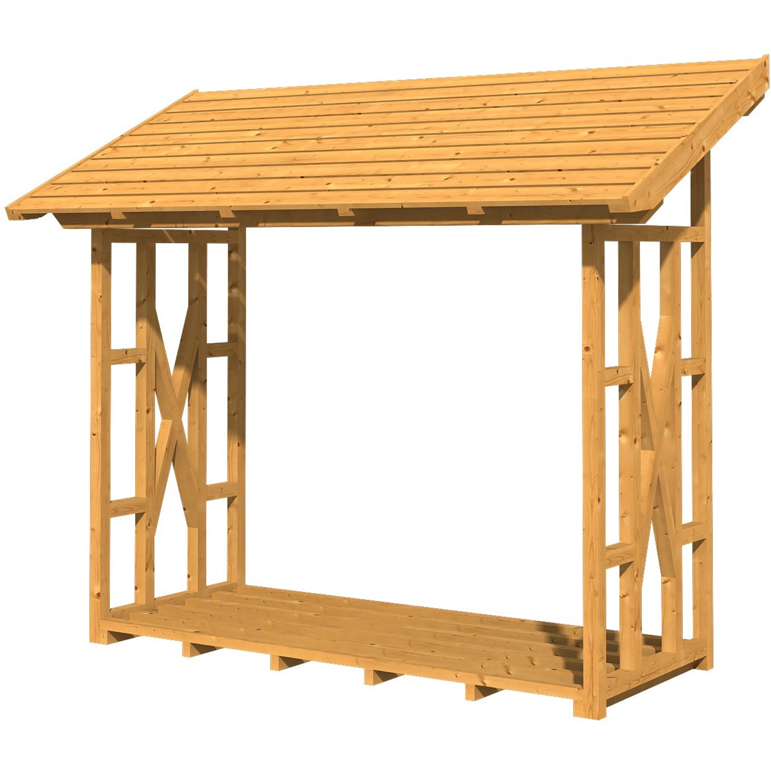 Skan Holz Holzunterstand Paul 2 290 x 126 cm  Natur günstig online kaufen