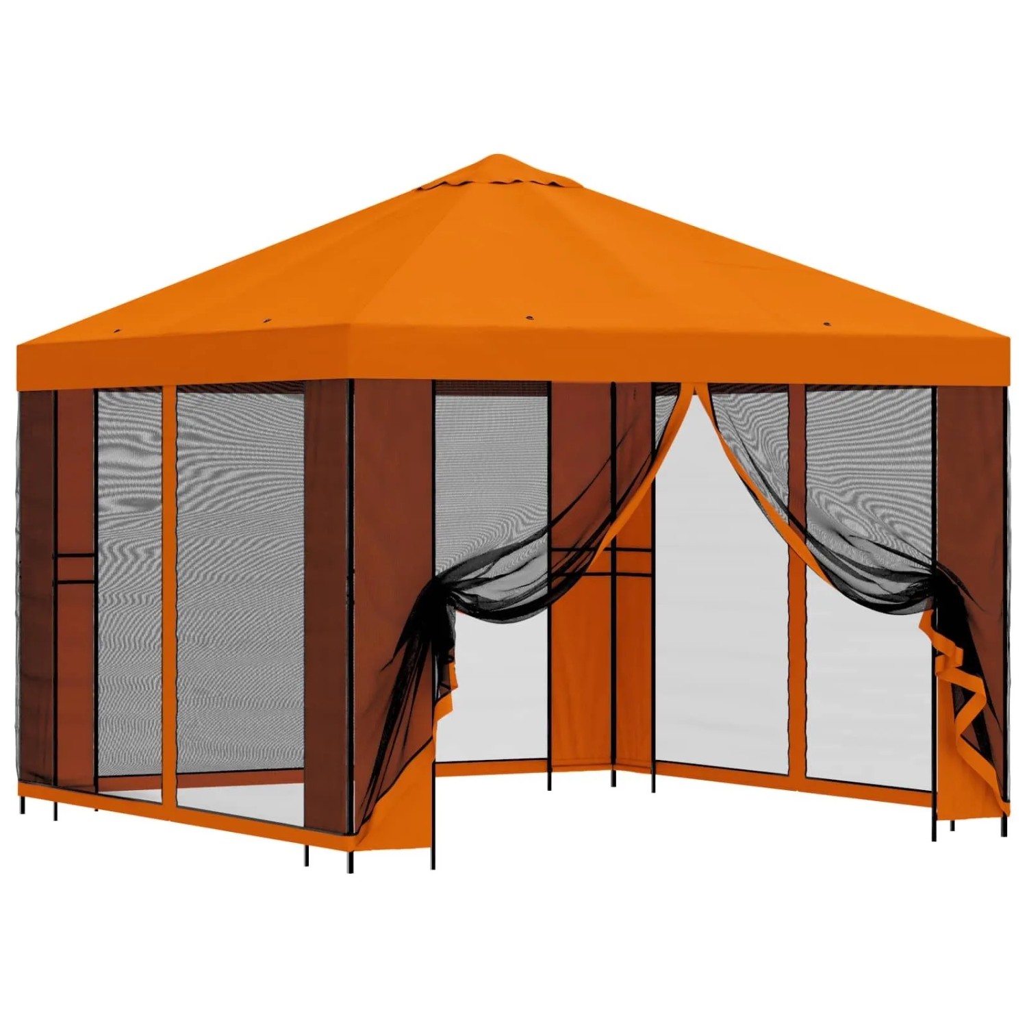 vidaXL Garten Pavillon mit Seitenwänden 3 x 3 m Orange 900369