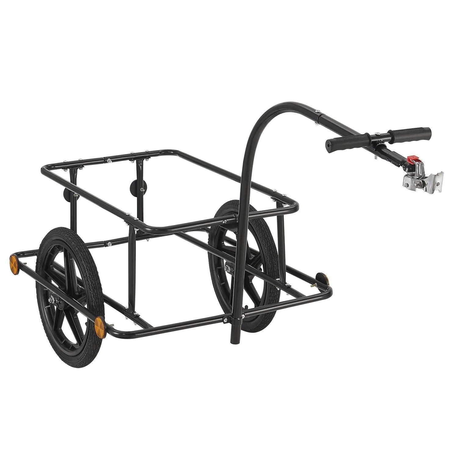 Juskys Fahrradanhänger mit Stahlrohrrahmen, 90 Liter Volumen und Kupplung.