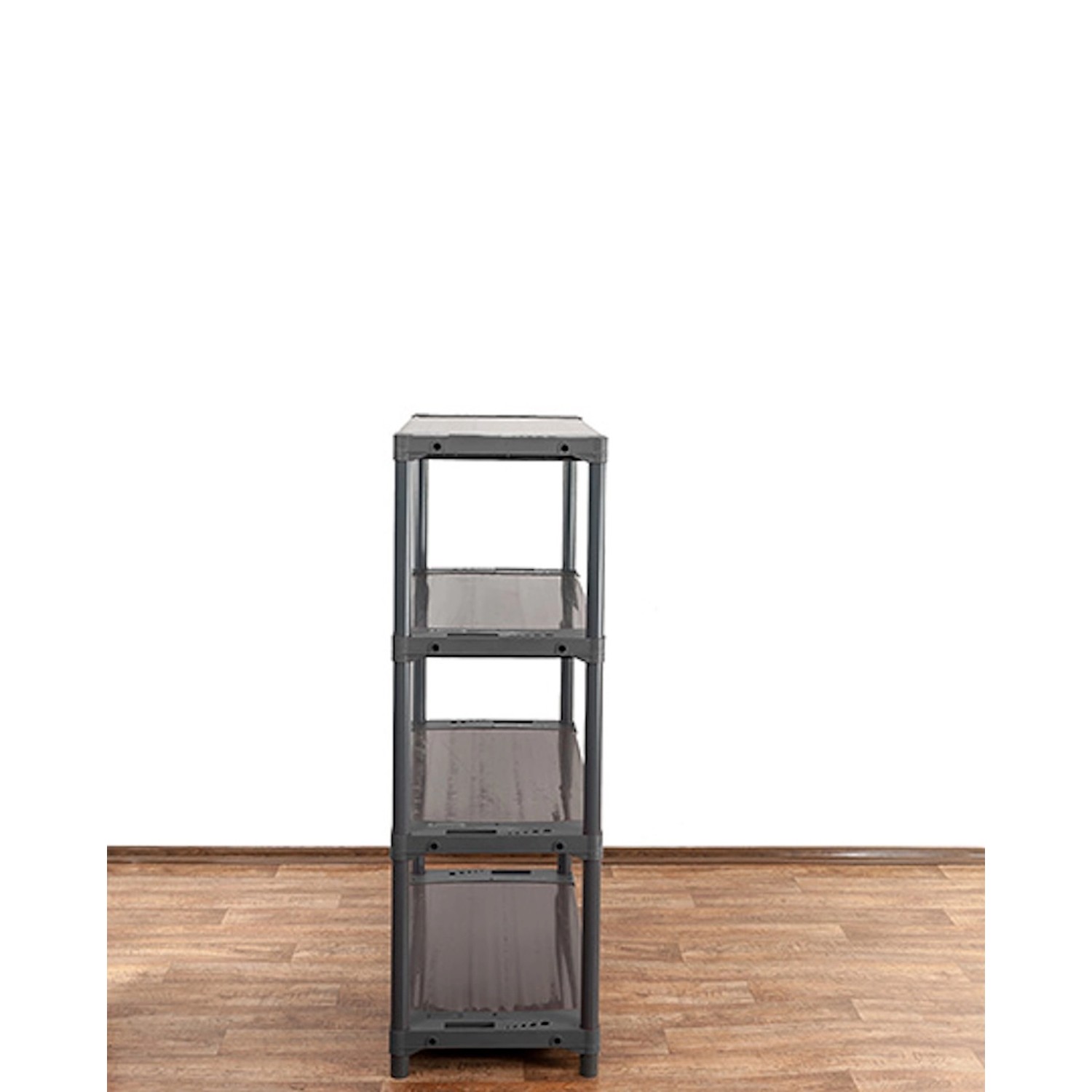 Graues PROREGAL Kunststoffregal Big Grey Bear mit 4 Böden. Robust und einfach zu montieren.