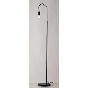 Schwarze Luce Design Stehleuchte Habitat mit E27 Fassung und rundem Fuß.