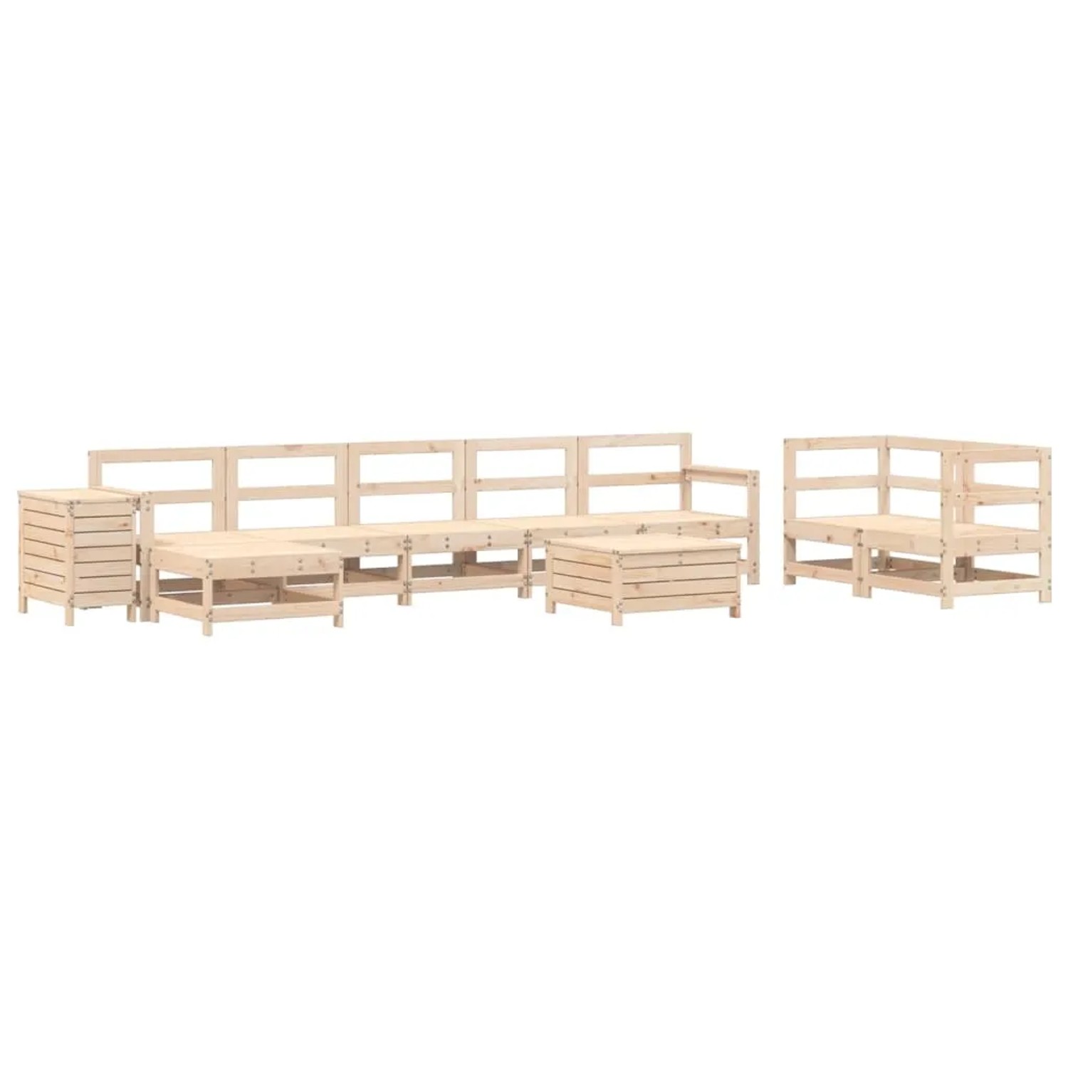 vidaXL 10-Tlg Garten-Sofagarnitur Massivholz Kiefer 3250652 günstig online kaufen