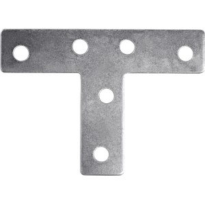 T-Flachverbinder, verzinkt, 70x35x15 mm, zur Befestigung von T- und Kopfanschlüssen.