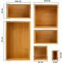 addhome 6er Set Bambus Schubladen Organizer mit verschiedenen Größen.