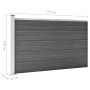 vidaXL Zaunelement Set, WPC, 699x105 cm, Schwarz, zur Gartenabgrenzung.