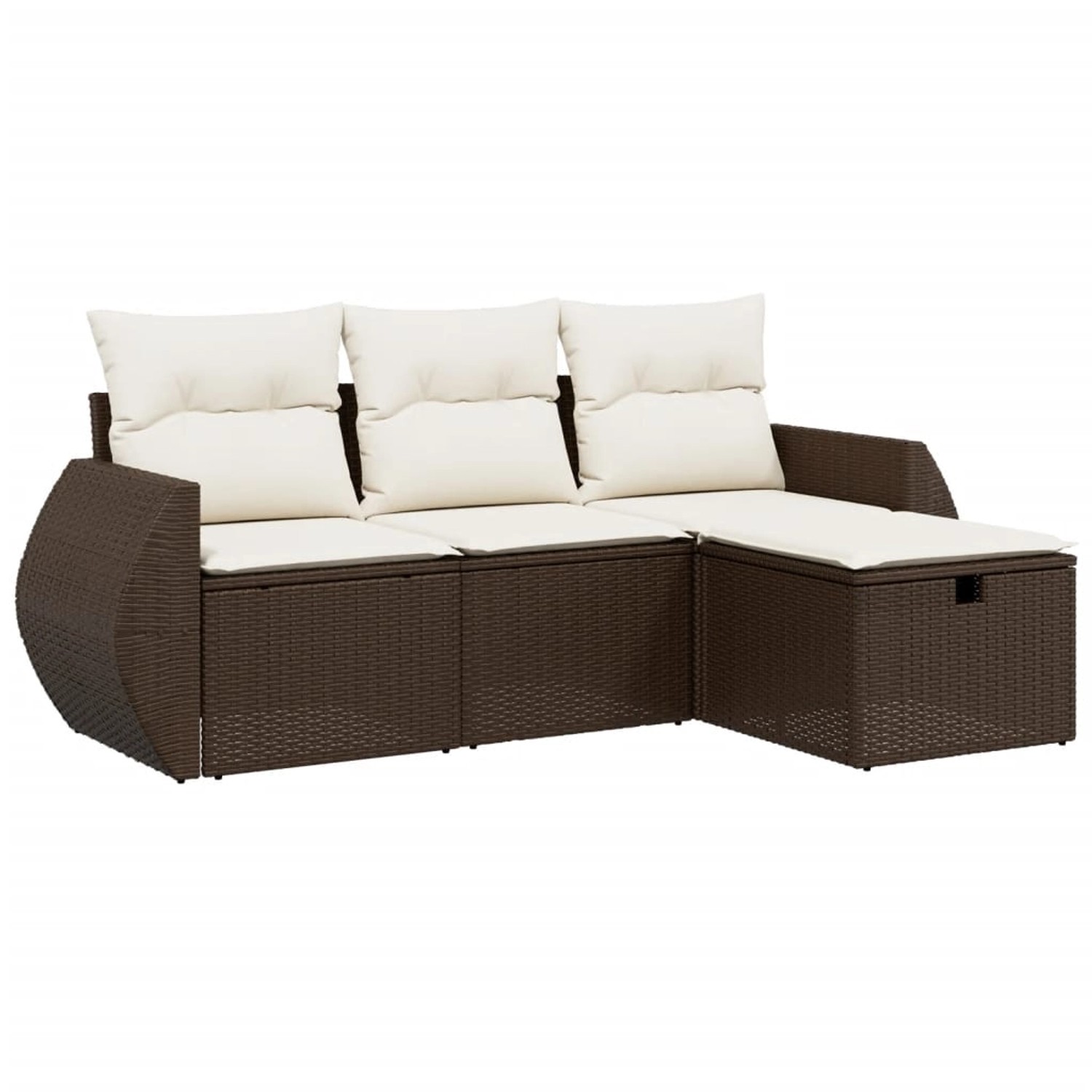 vidaXL 4-Tlg Garten-Sofagarnitur mit Kissen Braun Poly Rattan 3264069 günstig online kaufen