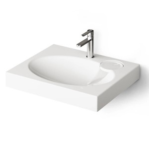 PAA Aufsatzwaschbecken Claro Mini, 60x50 cm, Alpinweiß mit Halterung und Seifenschale.