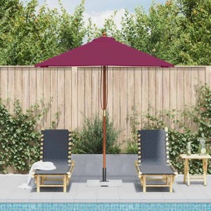 vidaXL Sonnenschirm mit Holz-Mast 150x200 cm Bordeauxrot 44537