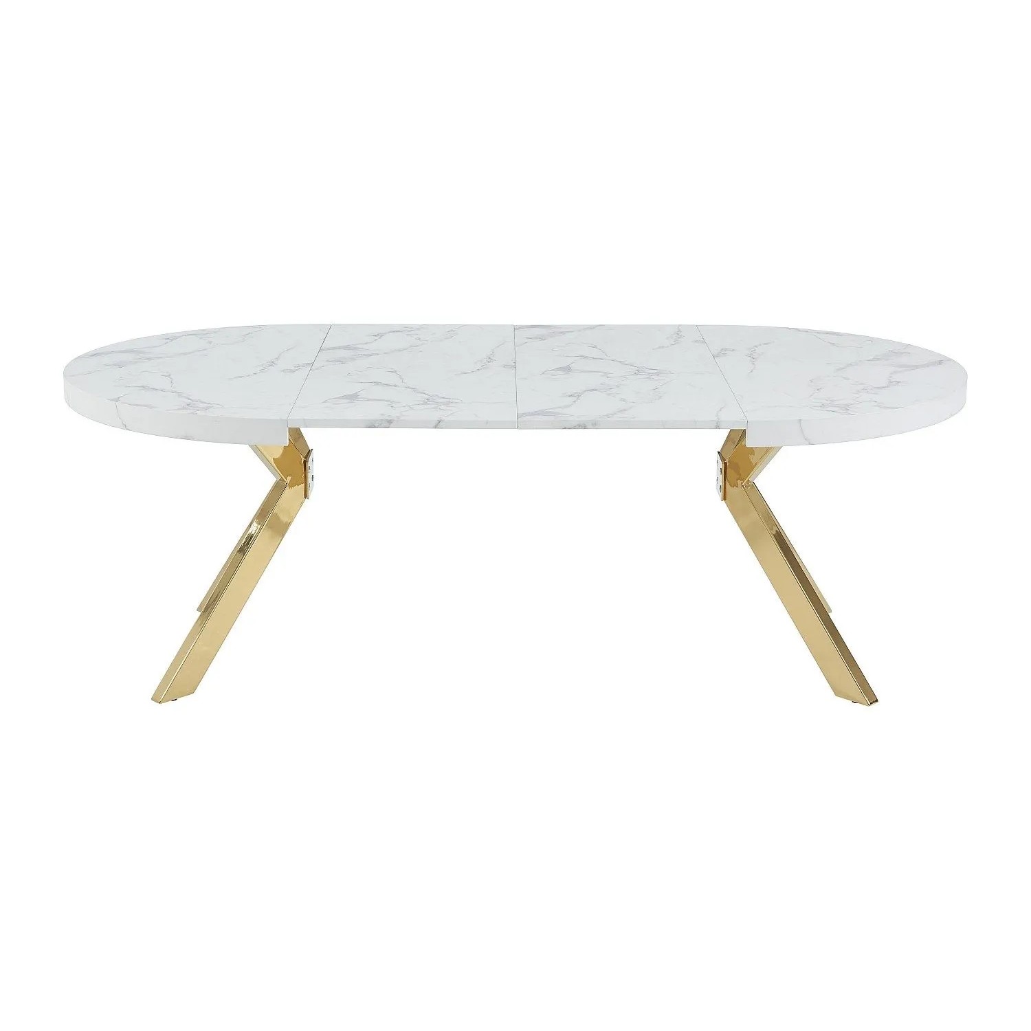 Vente-unique Essgruppe Komoni Weiß  Goldfarben 220 cm  120 cm_3