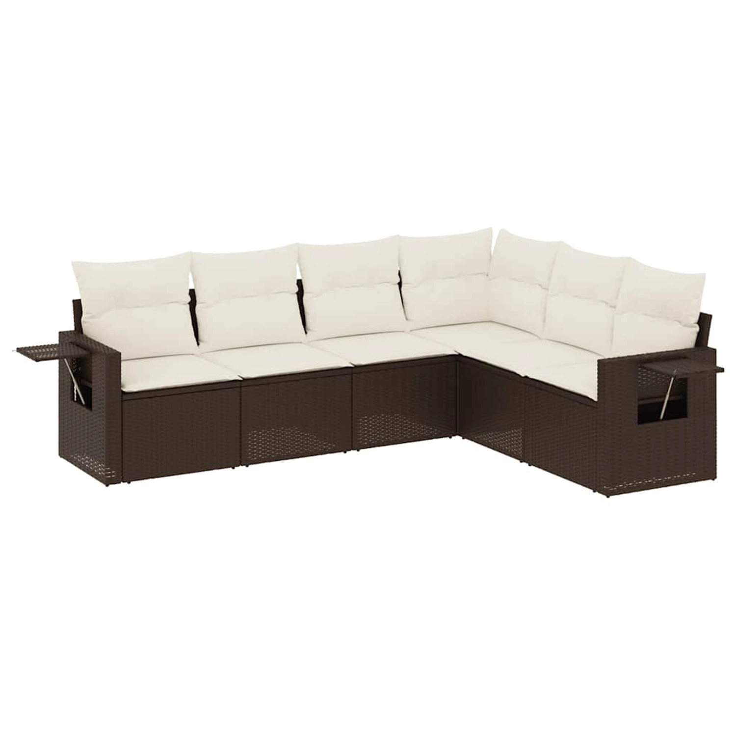 vidaXL 6-Tlg Garten-Sofagarnitur mit Kissen Braun Poly Rattan 3252550 günstig online kaufen