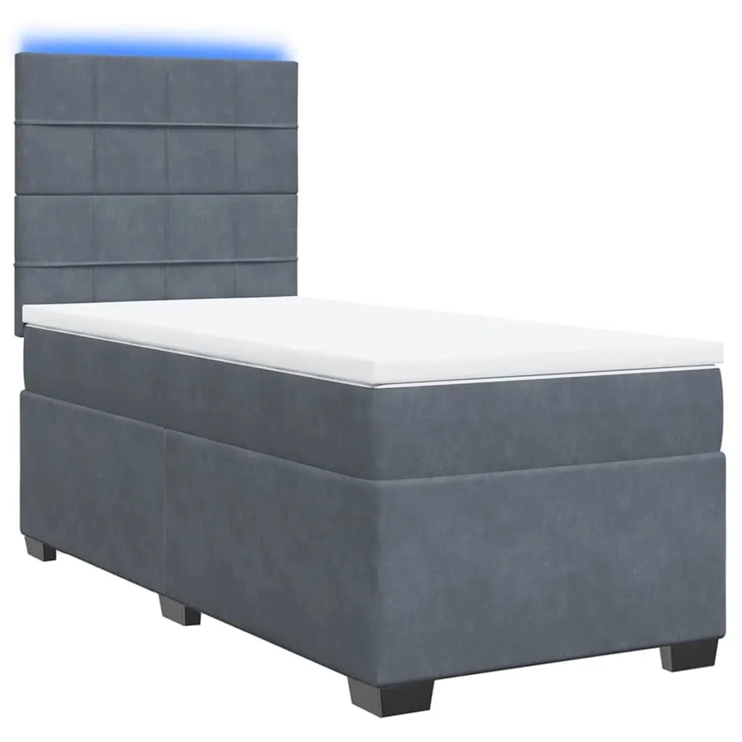 vidaXL Boxspringbett mit Matratze Dunkelgrau 80x200 cm Samt 3293063 günstig online kaufen