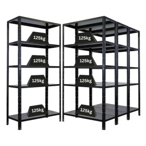 PROREGAL Mega Deal 4x Schwerlastregal Ares HxBxT 180x90x40cm Fachlast 125 kg Schwarz