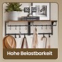 Songmics Wandgarderobe Barnet-old mit Ablage und 8 Haken in Braun-Schwarz.