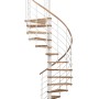Minka Spindeltreppe Venezia, Buche/Weiß, Ø 120 cm, für Geschosshöhen bis 305,5 cm.
