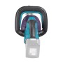 Makita Akku-Heckenschere, blau-schwarz, mit großem Griffbügel. Heckenschere für den Gartenschnitt.