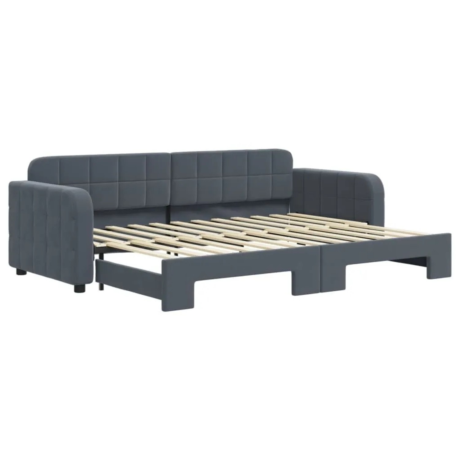 vidaXL Tagesbett Ausziehbar Dunkelgrau 80x200 cm Samt 3196923